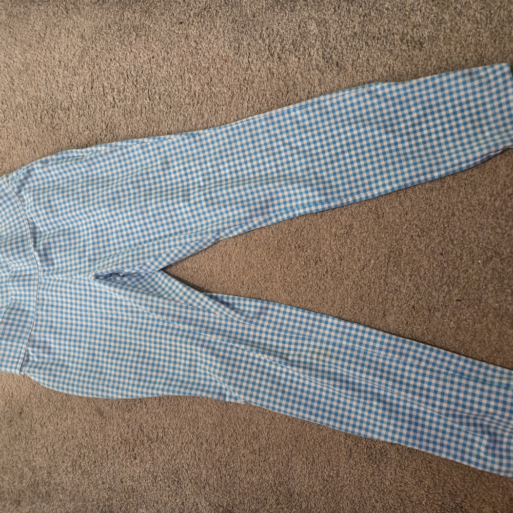Lands' End Light Blue and White Gingham Pants